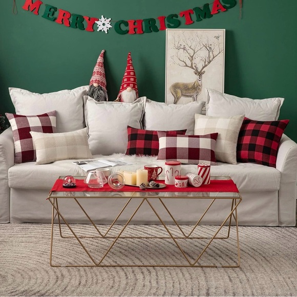 Pack of 4 Checkers Buffalo Plaids Linen Pillow Covers 20x20 - Picture 3 of 8